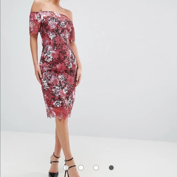 *SOLD* Paper Dolls Bardot Floral Midi Dress - Picture 2 of 7